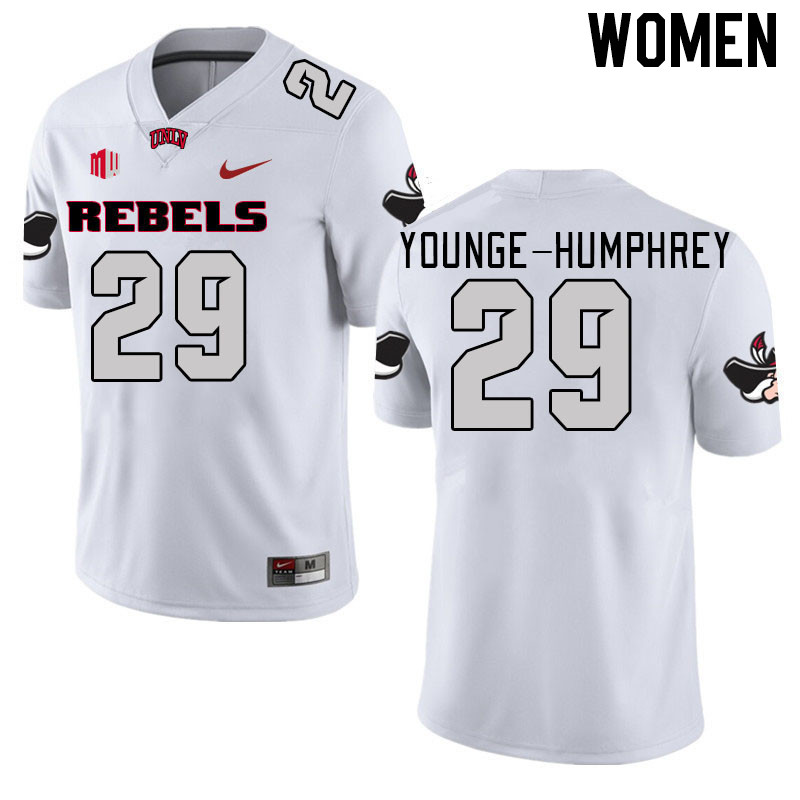 Women #29 Jordan Younge-Humphrey UNLV Rebels 2023 College Football Jerseys Stitched-White - Click Image to Close